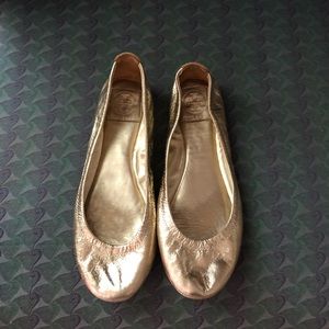 Tory Burch Gold Slip-On Flats